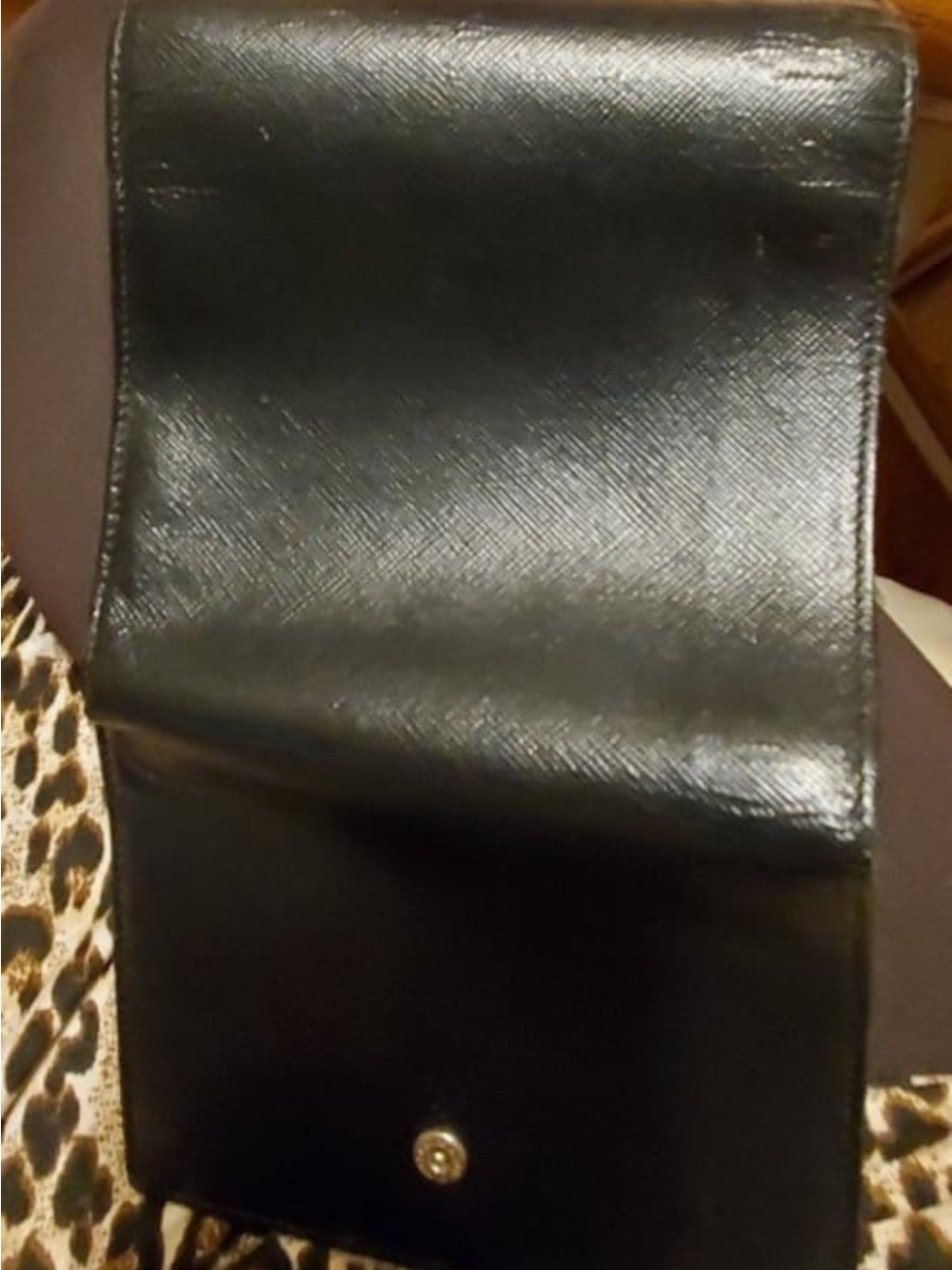 Prada Black Saffiano Leather Compact Card Holder with Triangle Logo - Picture 4 of 5